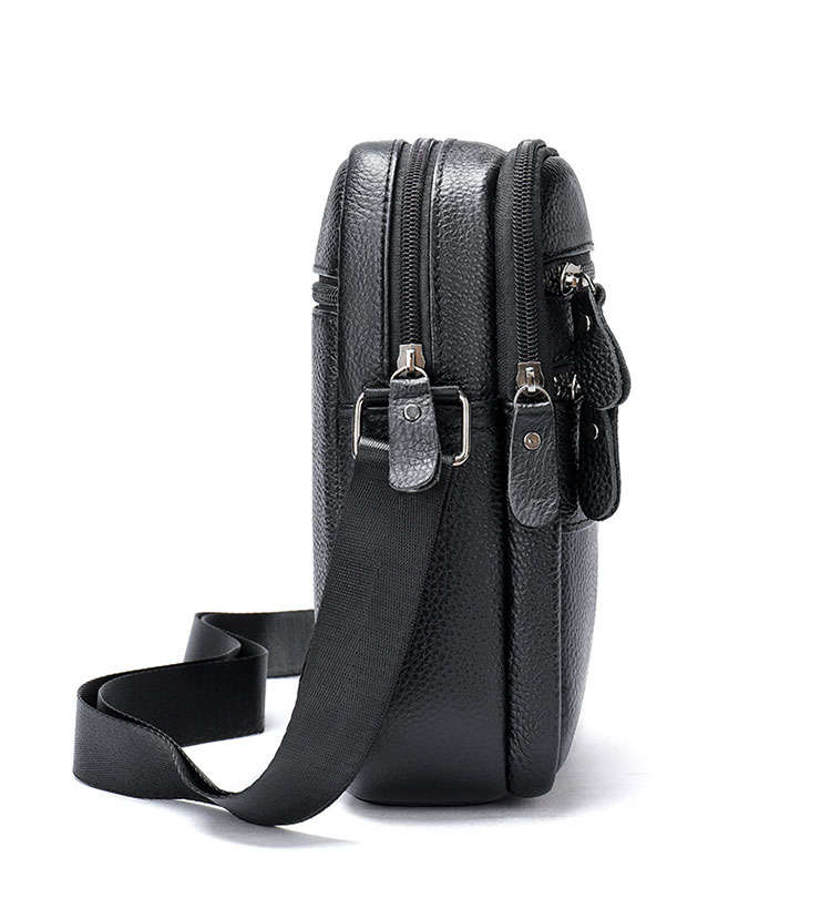 Whatna 2way 天然 牛革 ショルダーバッグ メンズ 斜め掛けボディバッグ胸バッグipad 9.7 収納可 縦型 メンズ ビジネス かばん 小さめメッセンジャーバッグ カジュアル フォーマル  通学 通勤 結婚式 肩掛けバッグ 自転車かばん-2