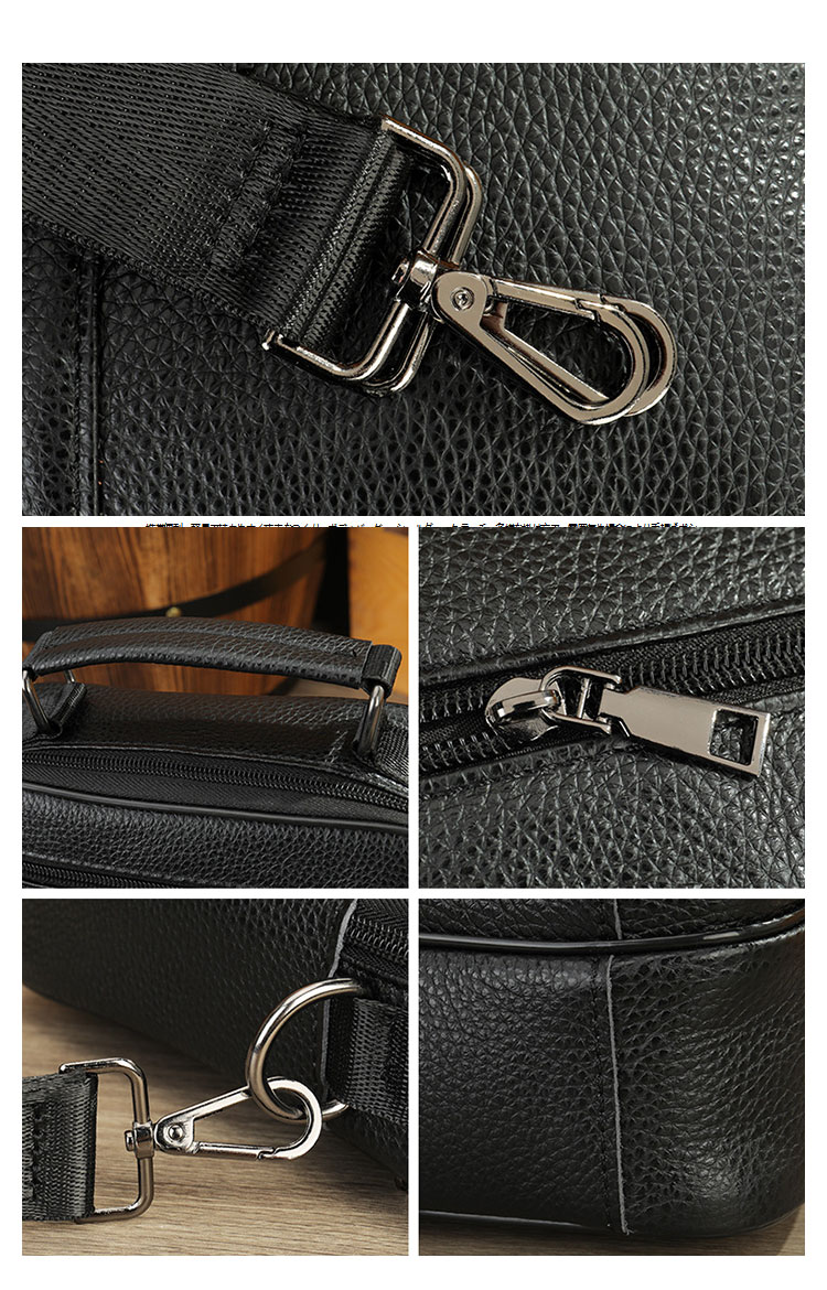 Whatna 牛革 ショルダーバッグ メンズ 3way斜め掛け胸バッグ 手提げバッグ セカンドバッグ 手持げバッグ 厚 手 レザー Ipad Mini収納可収納可カジュアル フォーマル ビジネス 通学 通勤 結婚式 肩掛けバッグ 自転車かばん プレゼント男性-8