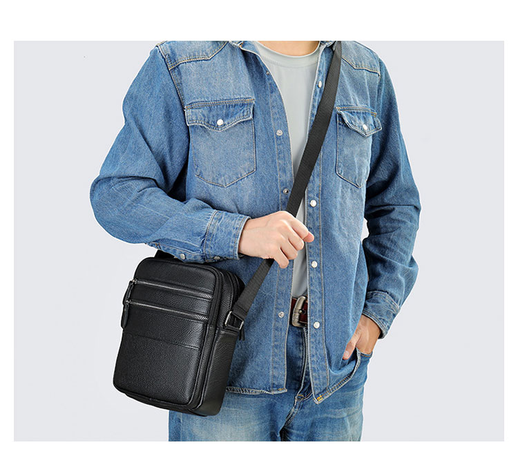 Whatna 2way 天然 牛革 ショルダーバッグ メンズ 斜め掛けボディバッグ胸バッグipad 9.7 収納可 縦型 メンズ ビジネス かばん 小さめメッセンジャーバッグ カジュアル フォーマル  通学 通勤 結婚式 肩掛けバッグ 自転車かばん-9