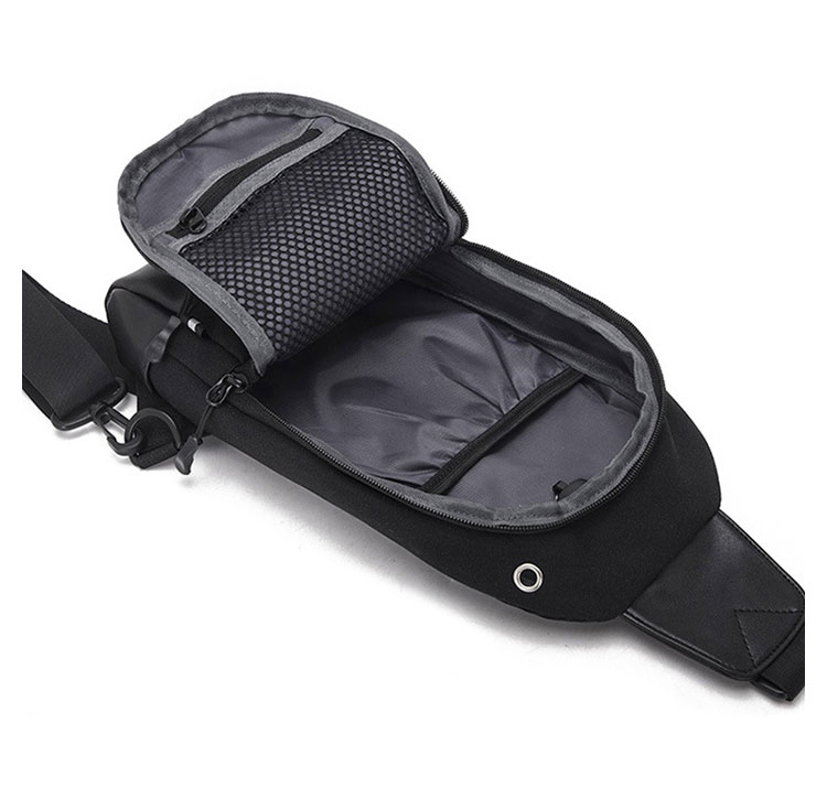 Whatna 革 斜めがけ ボディバッグ ワンショルダー メンズ 防水高密度オックスフォード生地 キーリング付 夜光デザイン7804-6