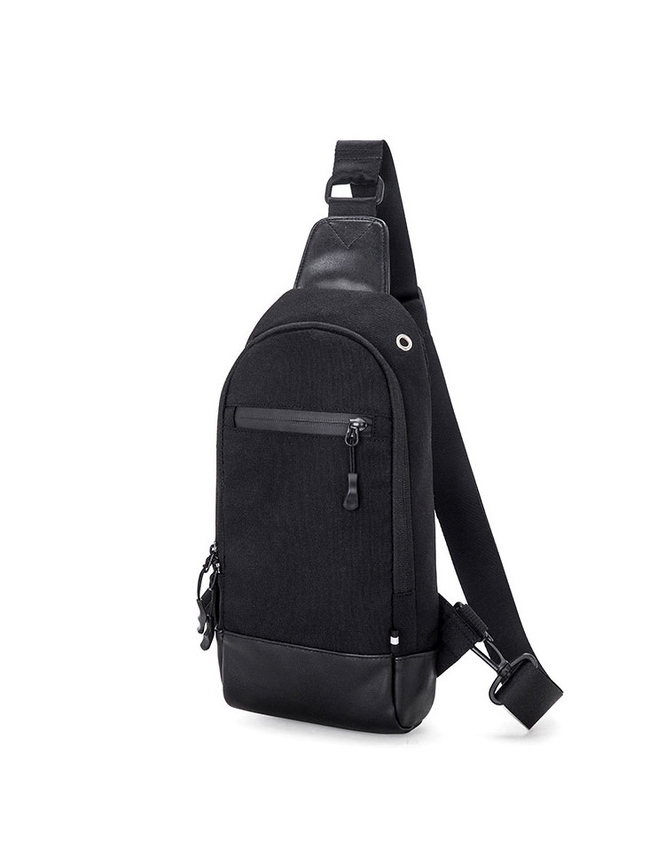 Whatna 革 斜めがけ ボディバッグ ワンショルダー メンズ 防水高密度オックスフォード生地 キーリング付 夜光デザイン7804-1