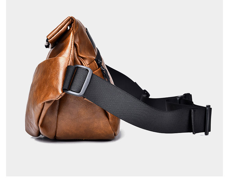 Whatna 革 ショルダーバッグ メンズ 斜め掛け ボディバッグ 胸バッグ 厚 手 レザー小さめビジネスバッグ 9.7インチのipad収納可 肩掛け 通勤 通学 斜めがけバッグ 防水 バッグ 自転車 かばん男性用-2