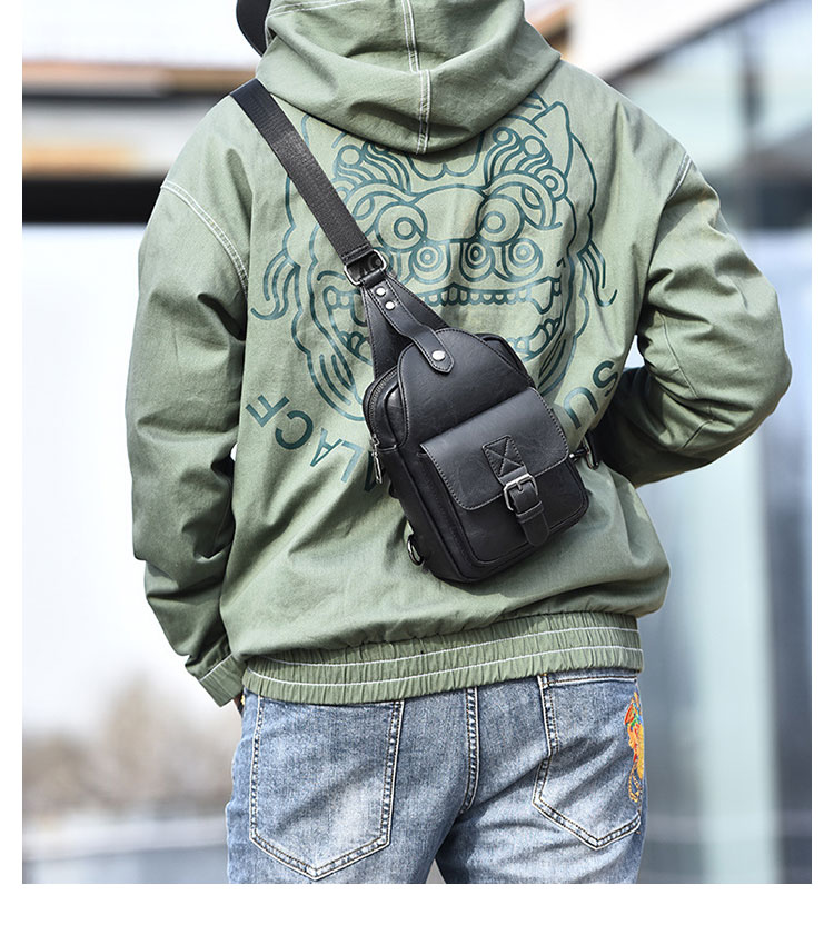 Whatna 革 ミニショルダーバッグ メンズ  斜めがけ ワンショルダーバッグ ミニボディバッグ 胸バッグ ショルダーミニポーチipad mini収納可puレザービジネス 通学 通勤バッグ 自転車 鞄-11