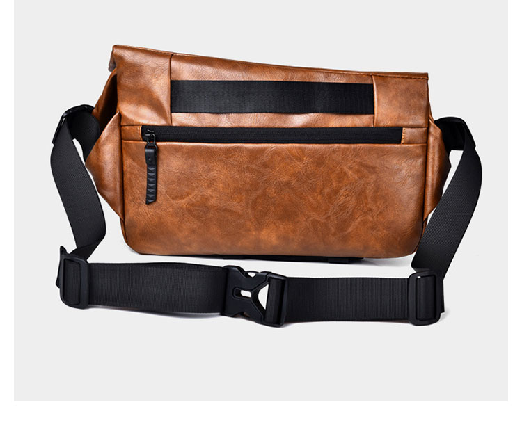 Whatna 革 ショルダーバッグ メンズ 斜め掛け ボディバッグ 胸バッグ 厚 手 レザー小さめビジネスバッグ 9.7インチのipad収納可 肩掛け 通勤 通学 斜めがけバッグ 防水 バッグ 自転車 かばん男性用-3
