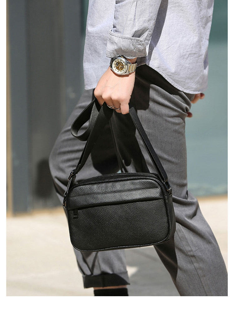 Whatna 天 然 牛 革 ショルダーバッグ メンズ 斜め掛け ボディバッグ 胸バッグ 本 革 小さめビジネスバッグ ipad Mini収納可 肩掛け 通勤 通学 斜めがけバッグ 防水 バッグ 自転車 かばん男性用-14