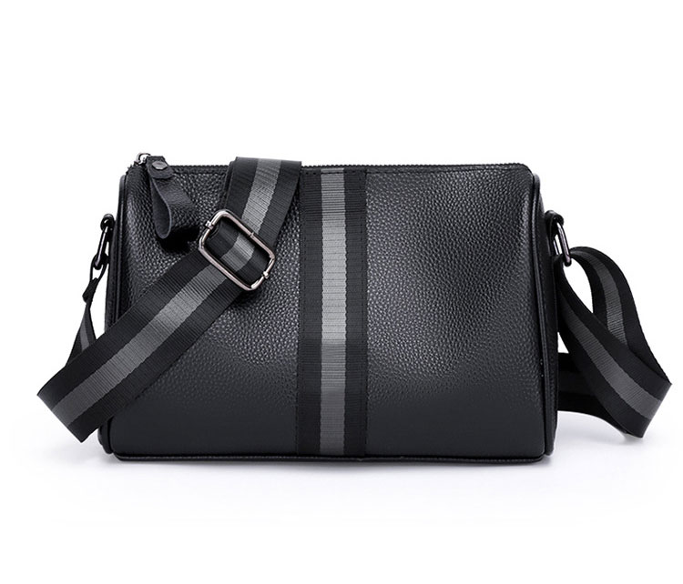 Whatna  天 然 牛 革 ショルダーバッグ メンズ 斜め掛け ボディバッグ 胸バッグ 本 革 小さめビジネスバッグ ipad Mini収納可 肩掛け 通勤 通学 斜めがけバッグ 防水 バッグ 自転車 かばん男性用-1