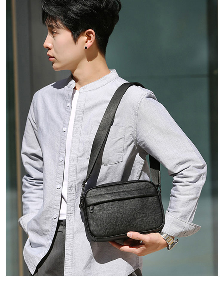 Whatna 天 然 牛 革 ショルダーバッグ メンズ 斜め掛け ボディバッグ 胸バッグ 本 革 小さめビジネスバッグ ipad Mini収納可 肩掛け 通勤 通学 斜めがけバッグ 防水 バッグ 自転車 かばん男性用-15