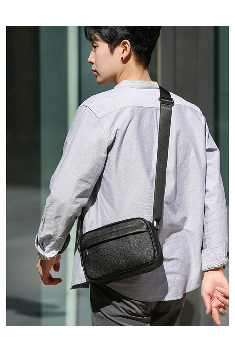 Whatna 天 然 牛 革 ショルダーバッグ メンズ 斜め掛け ボディバッグ 胸バッグ 本 革 小さめビジネスバッグ ipad Mini収納可 肩掛け 通勤 通学 斜めがけバッグ 防水 バッグ 自転車 かばん男性用-13