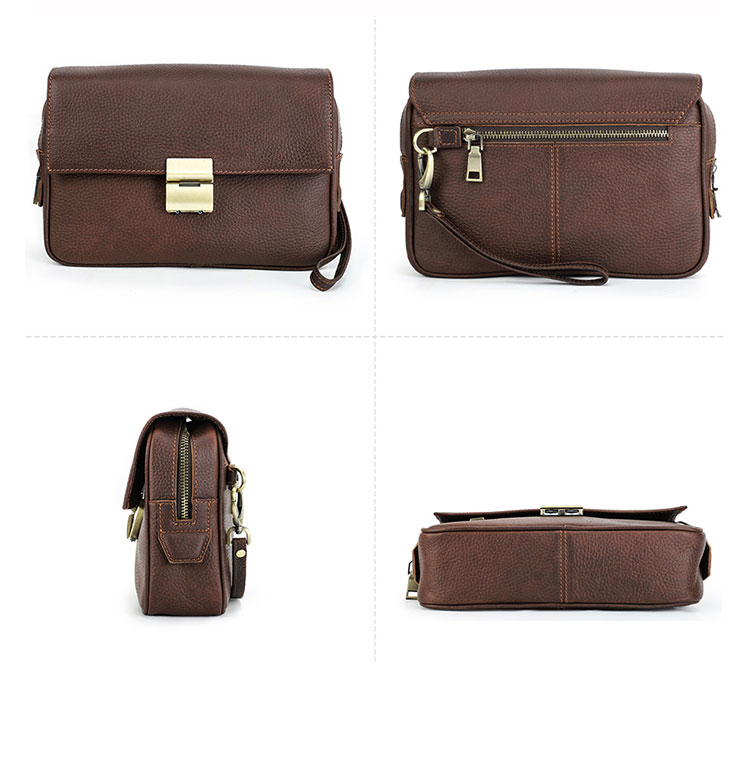 Whatna 天然 牛革 セカンドバッグ メンズ バッグ クラッチ バッグ 小さい カード6枚収納可 厚手 本 革レザー 結婚式 バッグ フォーマル ビジネス 冠婚葬祭 バッグ 男性用 紳士用 (MC1026)-2