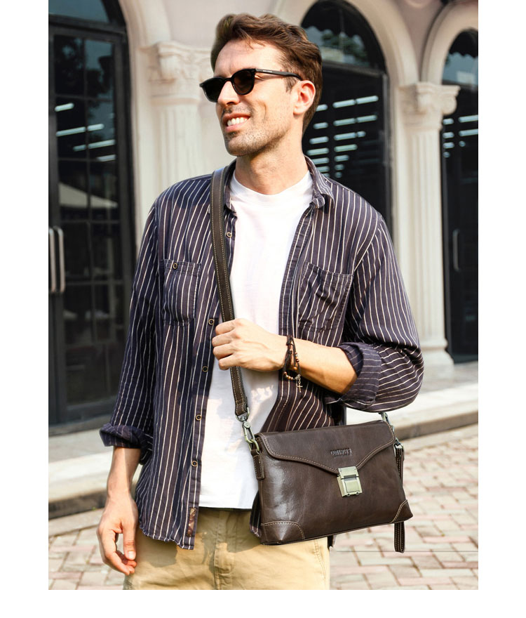 Whatna 天 然 牛革 セカンド バッグ メンズ 3way クラッチ ショルダー 肩掛け バッグ 手持ちバッグ 大さい B5 Ipad 9.7収納可 ョルダーベルト付 ハンドストラップ付 本革 結婚式 バッグ ビジネス フォーマル 冠婚葬祭 バッグ-5