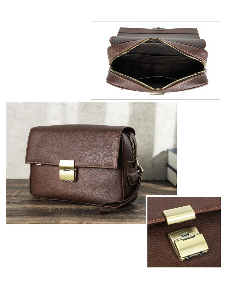 Whatna 天然 牛革 セカンドバッグ メンズ バッグ クラッチ バッグ 小さい カード6枚収納可 厚手 本 革レザー 結婚式 バッグ フォーマル ビジネス 冠婚葬祭 バッグ 男性用 紳士用 (MC1026)-5