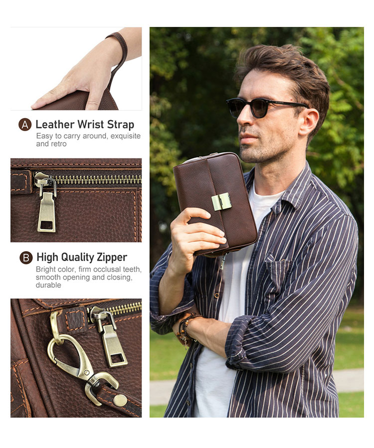 Whatna 天然 牛革 セカンドバッグ メンズ バッグ クラッチ バッグ 小さい カード6枚収納可 厚手 本 革レザー 結婚式 バッグ フォーマル ビジネス 冠婚葬祭 バッグ 男性用 紳士用 (MC1026)-6