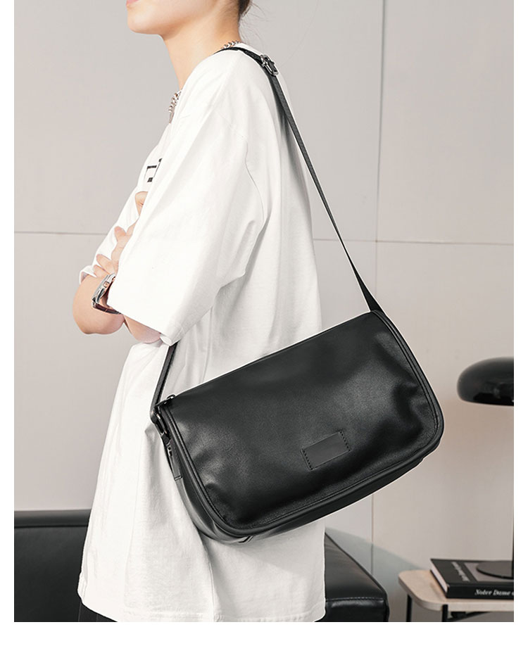 Whatna 革 ショルダーバッグ メンズ 斜め掛け ボディバッグ 胸バッグ 厚 手 レザー小さめビジネスバッグ 9.7インチのipad収納可 肩掛け 通勤 通学 斜めがけバッグ 防水 バッグ 自転車 かばん男性用-9