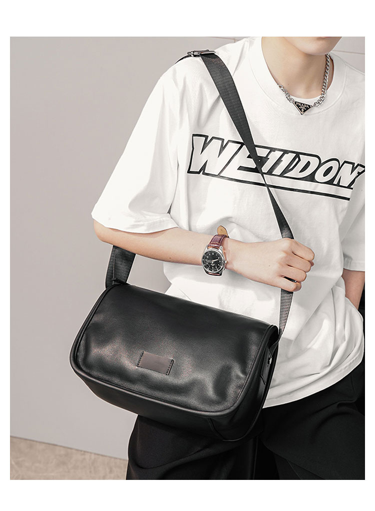 Whatna 革 ショルダーバッグ メンズ 斜め掛け ボディバッグ 胸バッグ 厚 手 レザー小さめビジネスバッグ 9.7インチのipad収納可 肩掛け 通勤 通学 斜めがけバッグ 防水 バッグ 自転車 かばん男性用-8