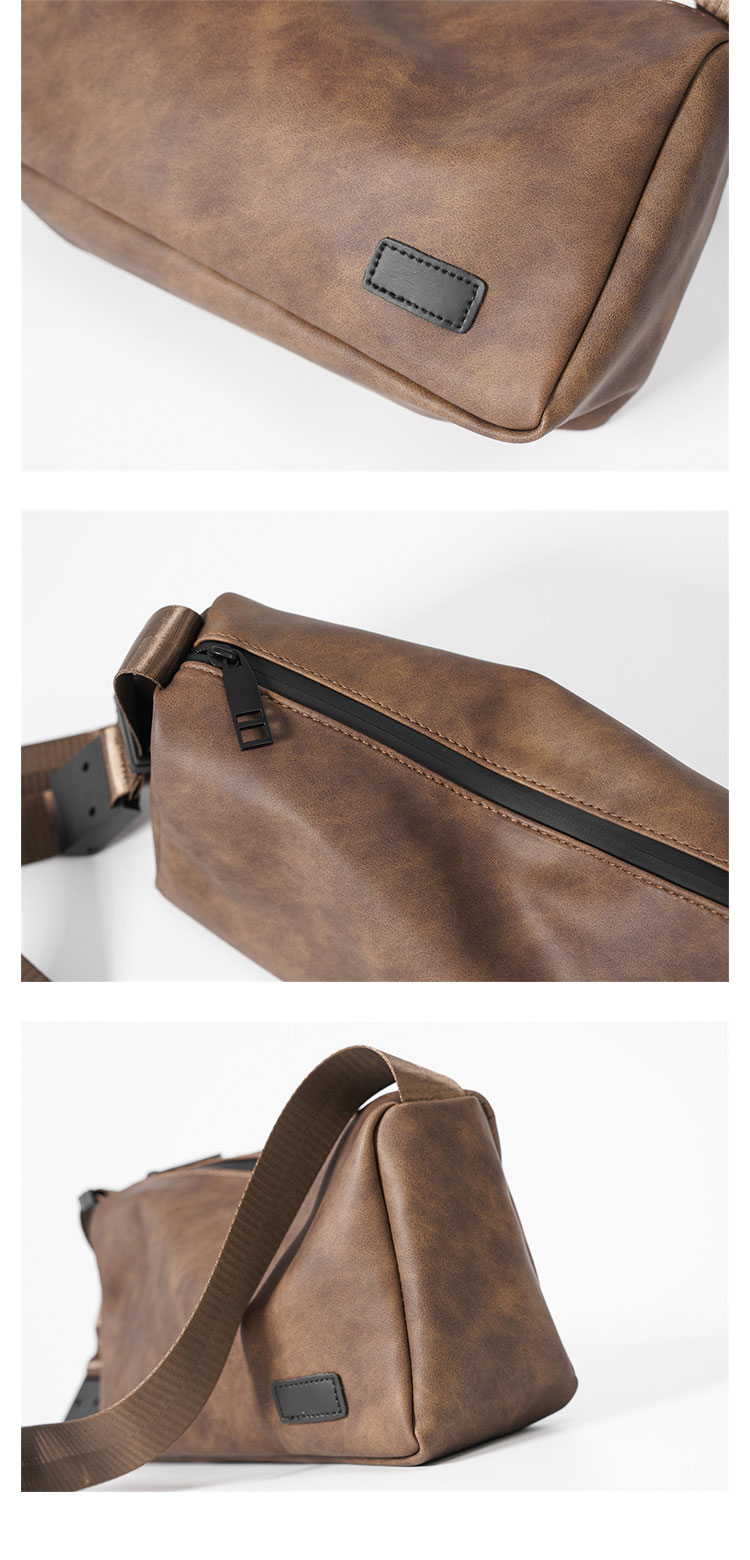 Whatna 革 ショルダーバッグ メンズ 斜め掛け ボディバッグ 胸バッグ 厚 手 レザー小さめビジネスバッグ ipad Mini収納可 肩掛け 通勤 通学 斜めがけバッグ 防水 バッグ 自転車 かばん男性用-8