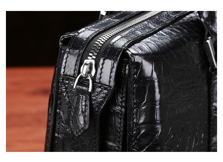 Whatna ワニ革 本革 ビジネス バッグメンズ 2way ショルダー 手提げ 斜め掛け 手持ち 肩掛けバッグ クロコダイル革 ブリーフケース 15.6インチPC対応 旅行 出張 通勤 通学 就活 面接 バッグ G1172-4