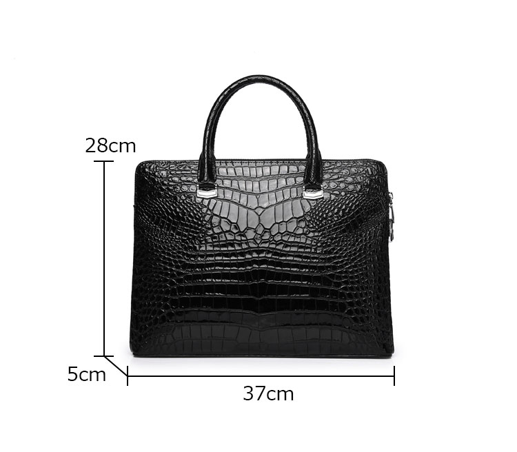 Whatna ワニ革 本革 ビジネス バッグメンズ 2way ショルダー 手提げ 斜め掛け 手持ち 肩掛けバッグ クロコダイル革 パスワードロックボタン付 ブリーフケース 15.6インチPC対応 旅行 出張 通勤 通学 就活 面接 バッグ 4514-1