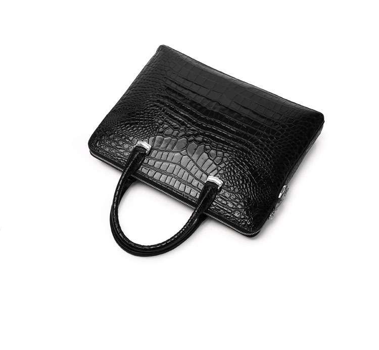 Whatna ワニ革 本革 ビジネス バッグメンズ 2way ショルダー 手提げ 斜め掛け 手持ち 肩掛けバッグ クロコダイル革 パスワードロックボタン付 ブリーフケース 15.6インチPC対応 旅行 出張 通勤 通学 就活 面接 バッグ 4514-4