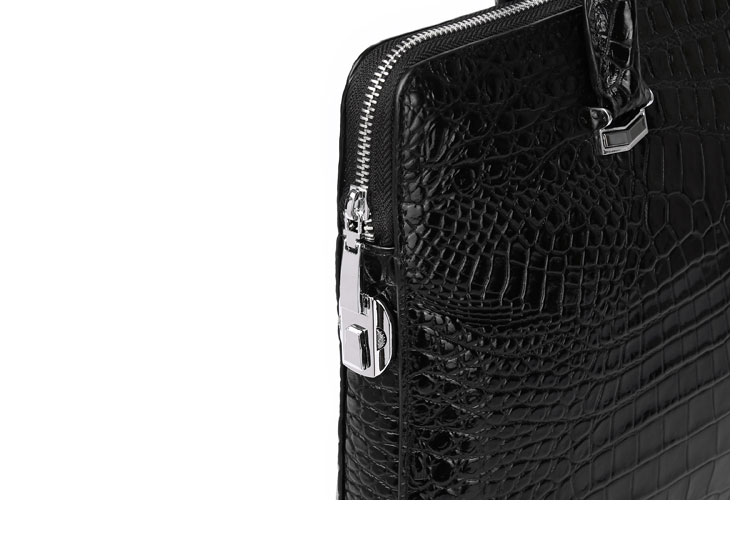 Whatna ワニ革 本革 ビジネス バッグメンズ 2way ショルダー 手提げ 斜め掛け 手持ち 肩掛けバッグ クロコダイル革 パスワードロックボタン付 ブリーフケース 15.6インチPC対応 旅行 出張 通勤 通学 就活 面接 バッグ 4514-8