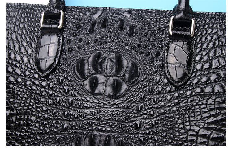 Whatna ワニ革 本革 ビジネス バッグメンズ 2way ショルダー 手提げ 斜め掛け 手持ち 肩掛けバッグ2室仕切 クロコダイル革 ブリーフケース 15.6インチPC対応 旅行 出張 通勤 通学 就活 面接 バッグ 9936-5-8