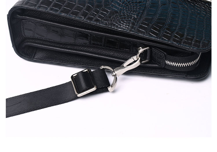 Whatna ワニ革 本革 ビジネス バッグメンズ 2way ショルダー 手提げ 斜め掛け 手持ち 肩掛けバッグ2室仕切 クロコダイル革 ブリーフケース 15.6インチPC対応 旅行 出張 通勤 通学 就活 面接 バッグ 9936-5-7