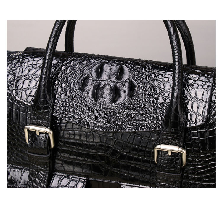 Whatnaワニ革 本革 ビジネス バッグメンズ 2way ショルダー 手提げ 斜め掛け 手持ち 肩掛けバッグ クロコダイル革 ブリーフケース 13インチPC対応 旅行 出張 通勤 通学 就活 面接 バッグ 6303-3-6