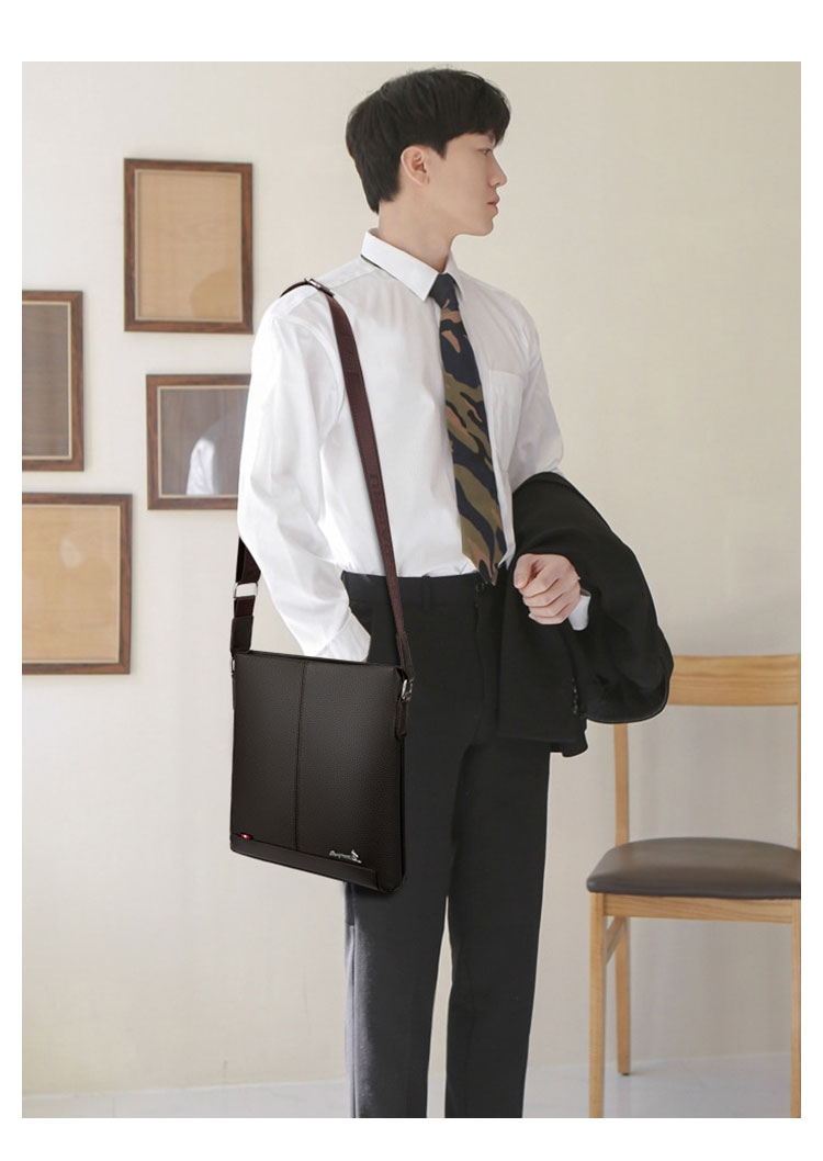 Whatna 革 ショルダーバッグ メンズ 斜め掛け ボディバッグ 胸バッグ 厚 手 レザー 縦型 小さめビジネスバッグB5サイズ収納可 肩掛け 通勤 通学 斜めがけバッグ 防水 バッグ 自転車 かばん男性用965-A-11