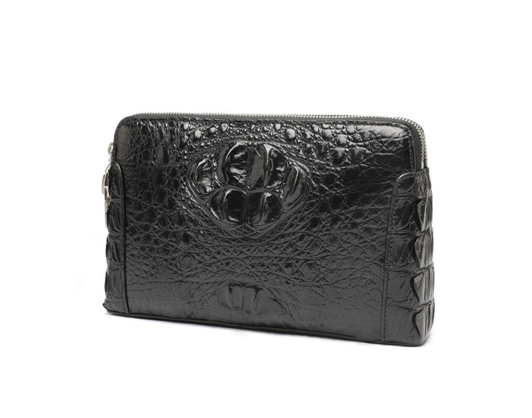 Whatna ワニ革セカンドバッグ メンズ バッグ クラッチ バッグ 小さい カード8枚収納可2室仕切 厚手 本 革 レザー 結婚式 バッグ フォーマル ビジネス 冠婚葬祭 バッグ 男性用 紳士用 2035-1