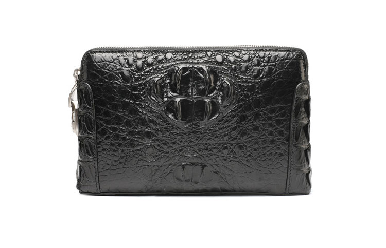 Whatna ワニ革セカンドバッグ メンズ バッグ クラッチ バッグ 小さい カード8枚収納可2室仕切 厚手 本 革 レザー 結婚式 バッグ フォーマル ビジネス 冠婚葬祭 バッグ 男性用 紳士用 2035-2