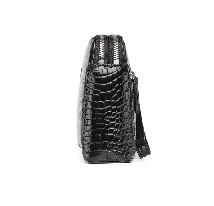 Whatna ワニ革セカンドバッグ メンズ バッグ クラッチ バッグ 小さい カード8枚収納可2室仕切 厚手 本 革 レザー 結婚式 バッグ フォーマル ビジネス 冠婚葬祭 バッグ 男性用 紳士用 2035B-4