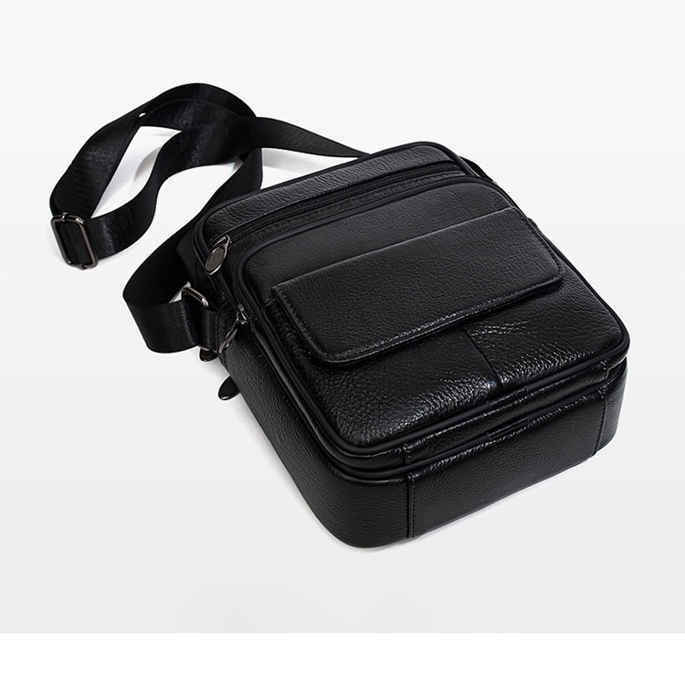 Whatna 牛 革 ミニショルダーバッグ メンズ ポシェット ワンショルダー ボディ斜め掛け バッグ 肩掛けミニ胸バッグ メッセンジャーバッグ 小さい 本革 小型ショルダー肩掛けミニバッグ男女兼用-5