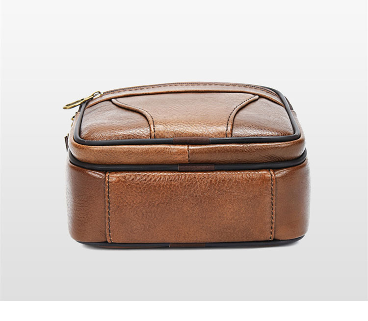 Whatna 牛 革 ミニショルダーバッグ メンズ ポシェット ワンショルダー ボディ斜め掛け バッグ 肩掛けミニ胸バッグ メッセンジャーバッグ 小さい 本革 小型ショルダー肩掛けミニバッグ男女兼用-5