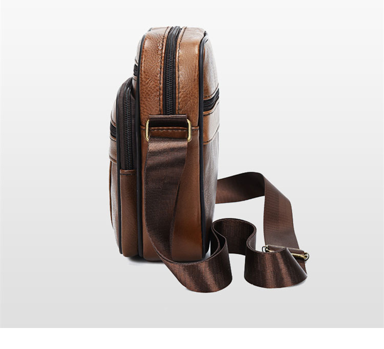 Whatna 牛 革 ミニショルダーバッグ メンズ ポシェット ワンショルダー ボディ斜め掛け バッグ 肩掛けミニ胸バッグ メッセンジャーバッグ 小さい 本革 小型ショルダー肩掛けミニバッグ男女兼用-3