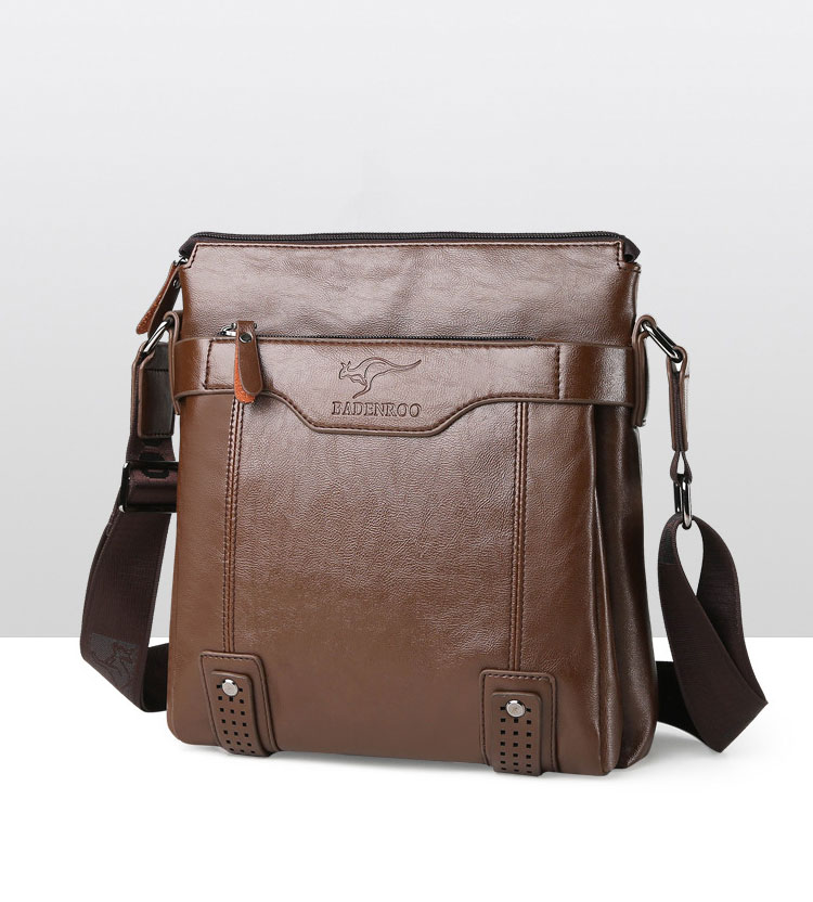 Whatna ショルダーバッグ メンズかばん 斜めがけ 肩掛けバッグメッセンジャーバッグ シンプル カジュアル ワンショルダーボディバッグPUレザ ー ipad10.5収納可-2