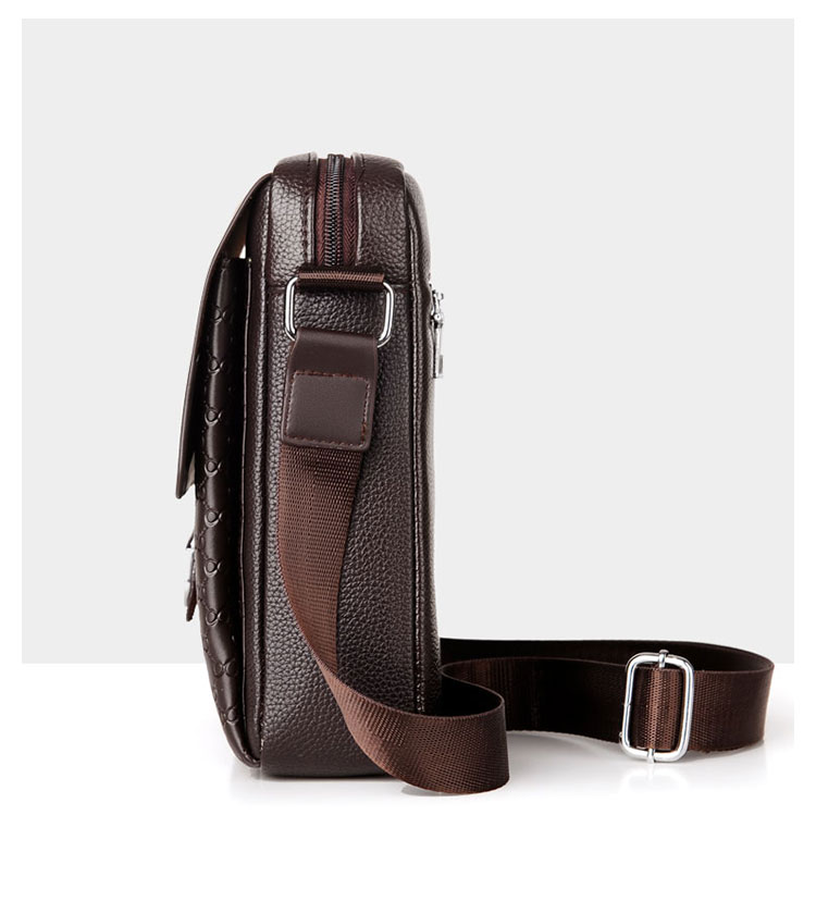 Whatna ショルダーバッグ メンズかばん 斜めがけ 肩掛けバッグメッセンジャーバッグ シンプル カジュアル ワンショルダーボディバッグPUレザ ー ipad9.7収納可-3