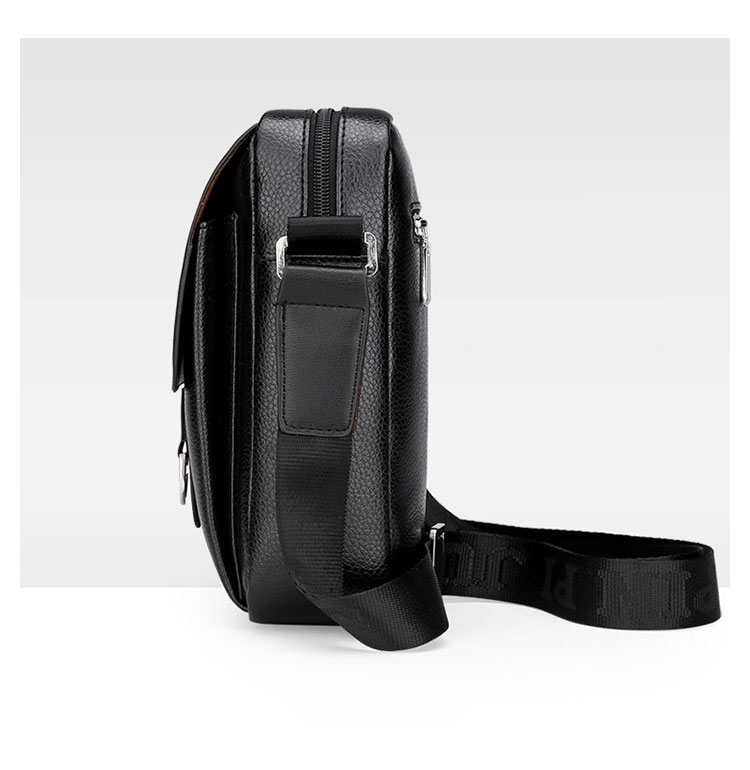 Whatna ショルダーバッグ メンズかばん 斜めがけ 肩掛けバッグメッセンジャーバッグ シンプル カジュアル ワンショルダーボディバッグPUレザ ー ipad9.7収納可-2