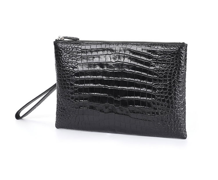 Whatna ワニ革セカンドバッグ メンズ バッグ クラッチ バッグ 大さい B5 ipad 10.5収納可クロコダイル革 フォーマル ビジネス 冠婚葬祭 バッグ 男性用 紳士用 2023B-3