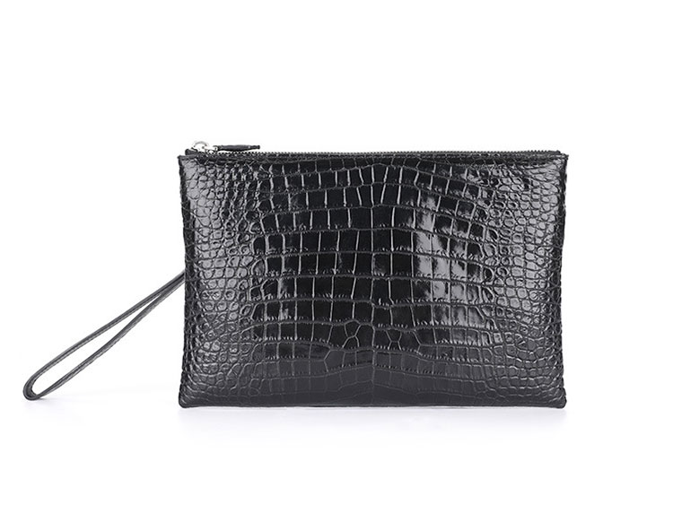 Whatna ワニ革セカンドバッグ メンズ バッグ クラッチ バッグ 大さい B5 ipad 10.5収納可クロコダイル革 フォーマル ビジネス 冠婚葬祭 バッグ 男性用 紳士用 2023B-1