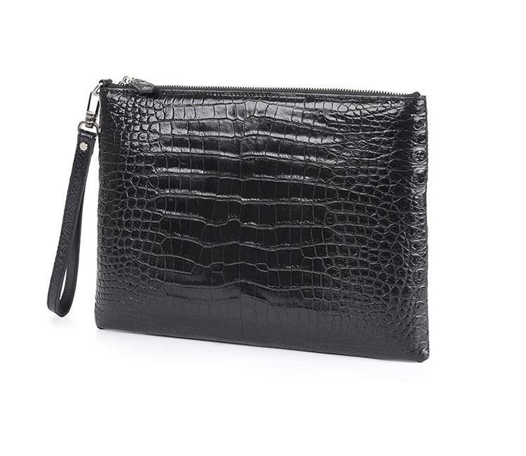 Whatna ワニ革セカンドバッグ メンズ バッグ クラッチ バッグ 大さい A4 ipad 10.5収納可クロコダイル革 フォーマル ビジネス 冠婚葬祭 バッグ 男性用 紳士用 2024b-1-3