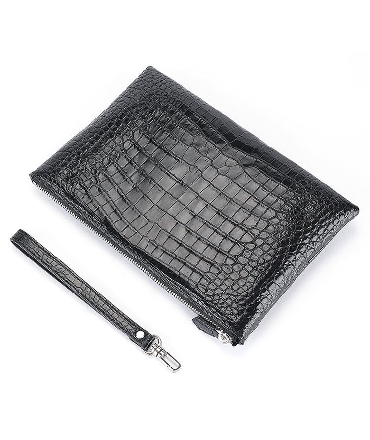 Whatna ワニ革セカンドバッグ メンズ バッグ クラッチ バッグ 大さい A4 ipad 10.5収納可クロコダイル革 フォーマル ビジネス 冠婚葬祭 バッグ 男性用 紳士用 2024b-1-5