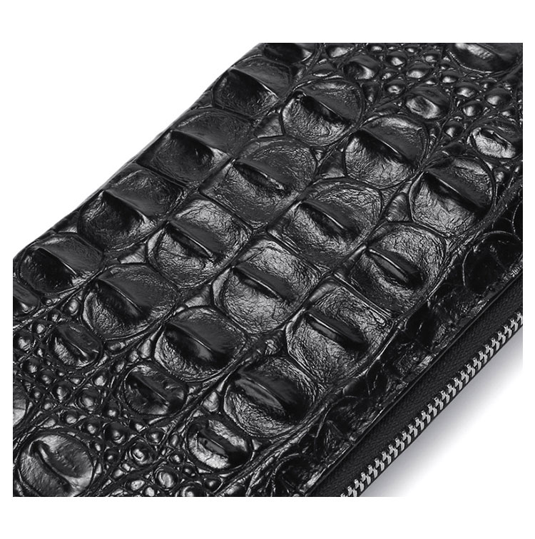 Whatna ワニ革 ミニセカンドバッグ メンズ バッグ 長財布 カード入れ 小銭入れ 札入れ 14枚カード収納 2室仕切 小さめ クラッチバッグ 手持ちバッグ ポーチ 男性用 紳士用 結婚式 冠婚葬祭 バッグ 2001-1-5