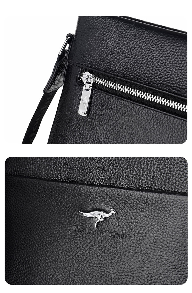 Whatna 2way 天 然 牛革 ワンショルダーバッグ メンズ  斜め掛け ボディバッグ 胸バッグipad 9.7 収納可 縦型 メンズ ビジネス かばん 小さめメッセンジャーバッグ カジュアル フォーマル  通学 通勤 結婚式 肩掛けバッグ 自転車かばん-10