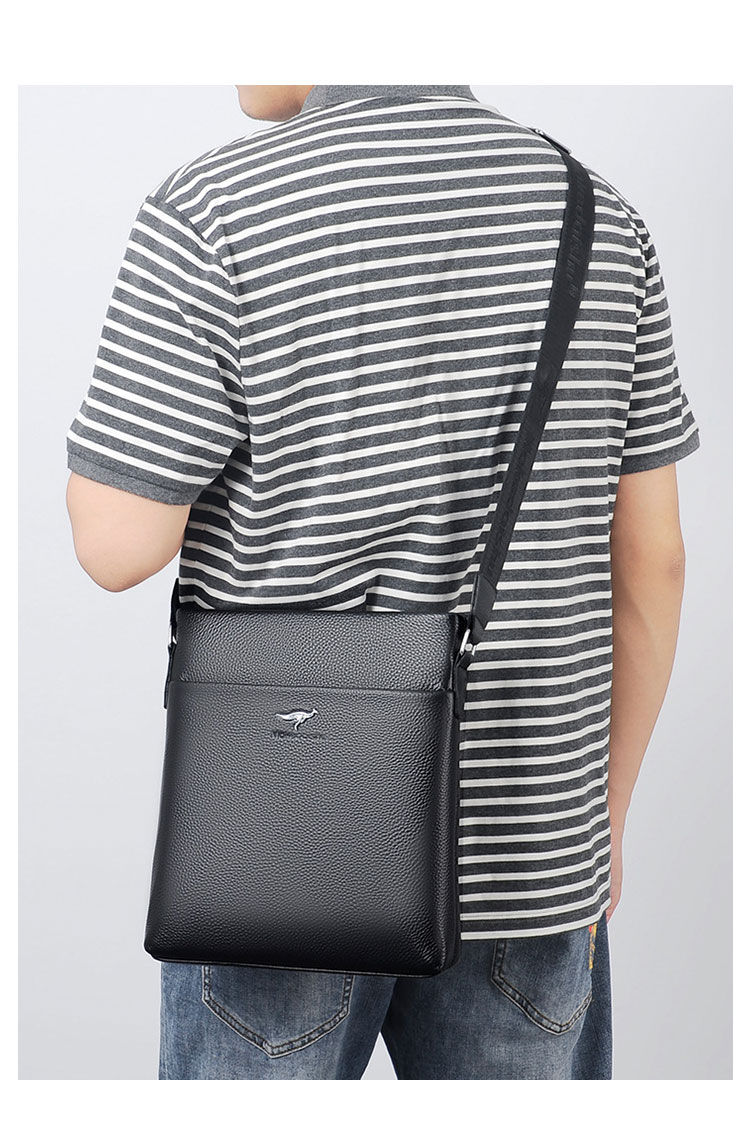 Whatna 2way 天 然 牛革 ワンショルダーバッグ メンズ  斜め掛け ボディバッグ 胸バッグipad 9.7 収納可 縦型 メンズ ビジネス かばん 小さめメッセンジャーバッグ カジュアル フォーマル  通学 通勤 結婚式 肩掛けバッグ 自転車かばん-12