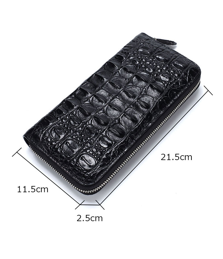 Whatna ワニ革 ミニセカンドバッグ メンズ バッグ 長財布 カード入れ 小銭入れ 札入れ 14枚カード収納 2室仕切 小さめ クラッチバッグ 手持ちバッグ ポーチ 男性用 紳士用 結婚式 冠婚葬祭 バッグ 2001-1-3