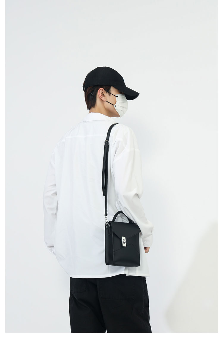 Whatna 革 ミニショルダーバッグ メンズ 3way ミニ斜め掛け胸バッグ 手提げバッグ 手持げバッグ ミニセカンドバッグ カジュアル フォーマル ビジネス 通学 通勤 肩掛けバッグ 自転車かばん プレゼント男性-7