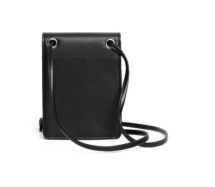 Whatna ミニショルダーバッグ メンズ 斜めがけ ミニボディバッグ 胸バッグ ショルダーミニポーチ 革 縦型 軽量 小型 小さめメッセンジャーバッグビジネス 通学 ミニバッグ通勤鞄 自転車 かばん 男性用 黒 (XM-084)-2