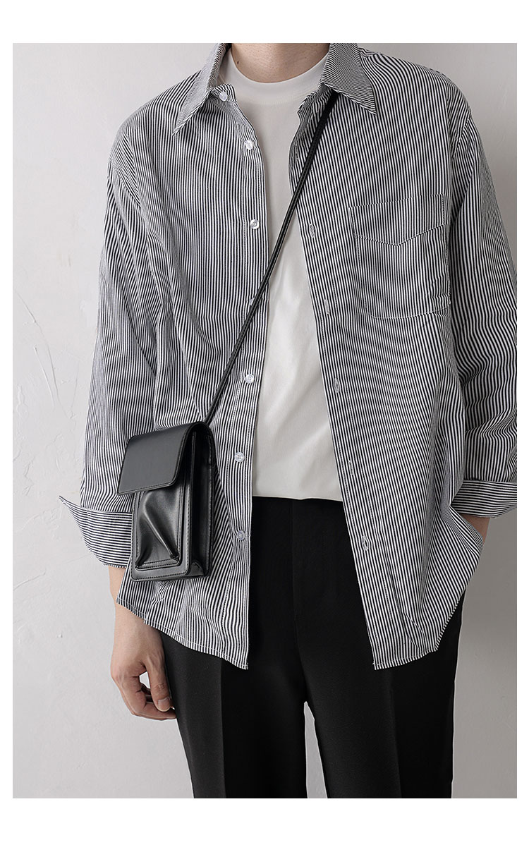 Whatna ミニショルダーバッグ メンズ 斜めがけ ミニボディバッグ 胸バッグ ショルダーミニポーチ 革 縦型 軽量 小型 小さめメッセンジャーバッグビジネス 通学 ミニバッグ通勤鞄 自転車 かばん 男性用 黒 (XM-084)-7