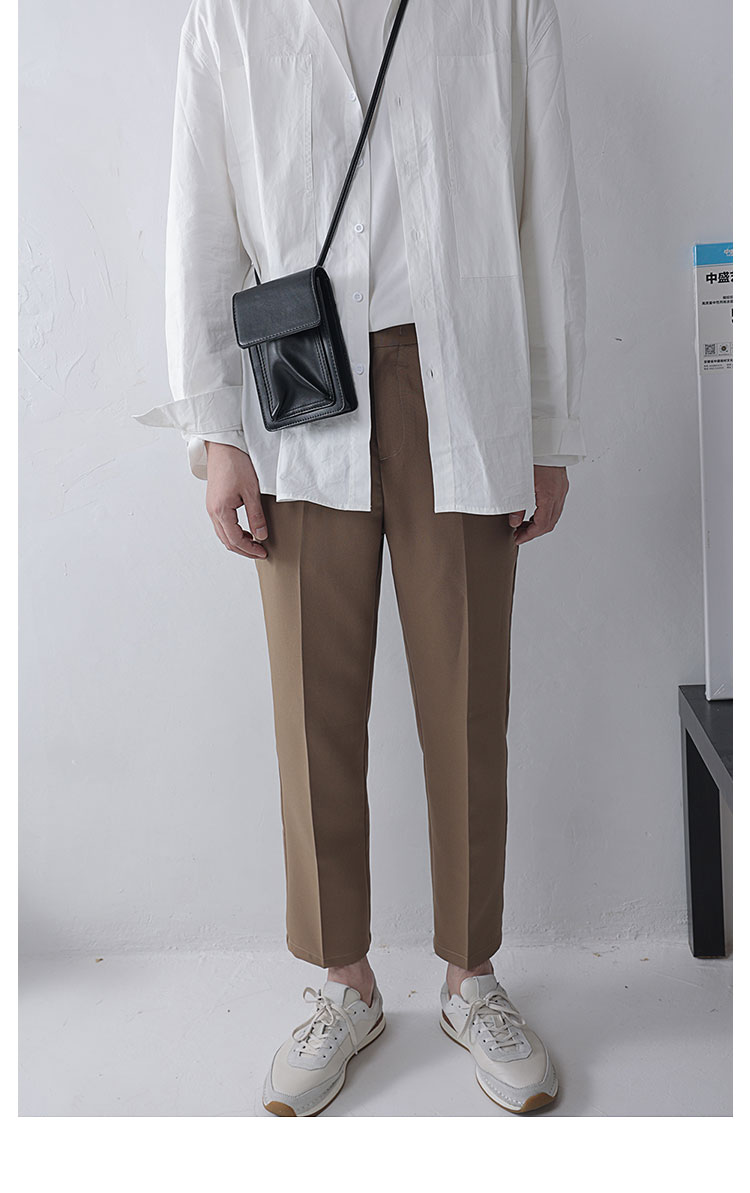 Whatna ミニショルダーバッグ メンズ 斜めがけ ミニボディバッグ 胸バッグ ショルダーミニポーチ 革 縦型 軽量 小型 小さめメッセンジャーバッグビジネス 通学 ミニバッグ通勤鞄 自転車 かばん 男性用 黒 (XM-084)-9