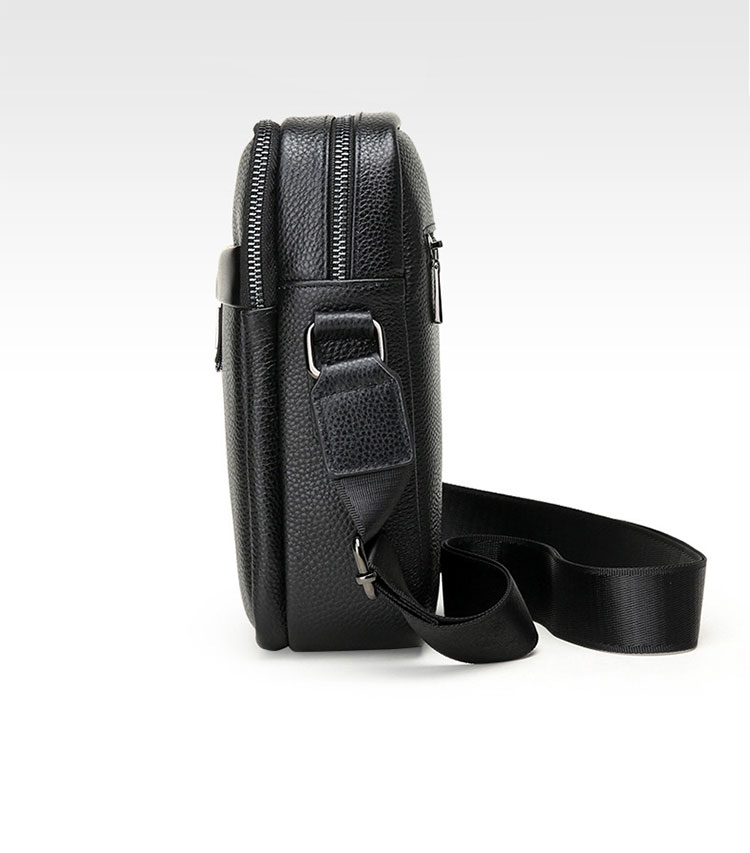 Whatna 2way 天 然 牛革 ワンショルダーバッグ メンズ  斜め掛け ボディバッグ 胸バッグipad 9.7 収納可 縦型 メンズ ビジネス かばん 小さめメッセンジャーバッグ カジュアル フォーマル  通学 通勤 結婚式 肩掛けバッグ 自転車かばん-2