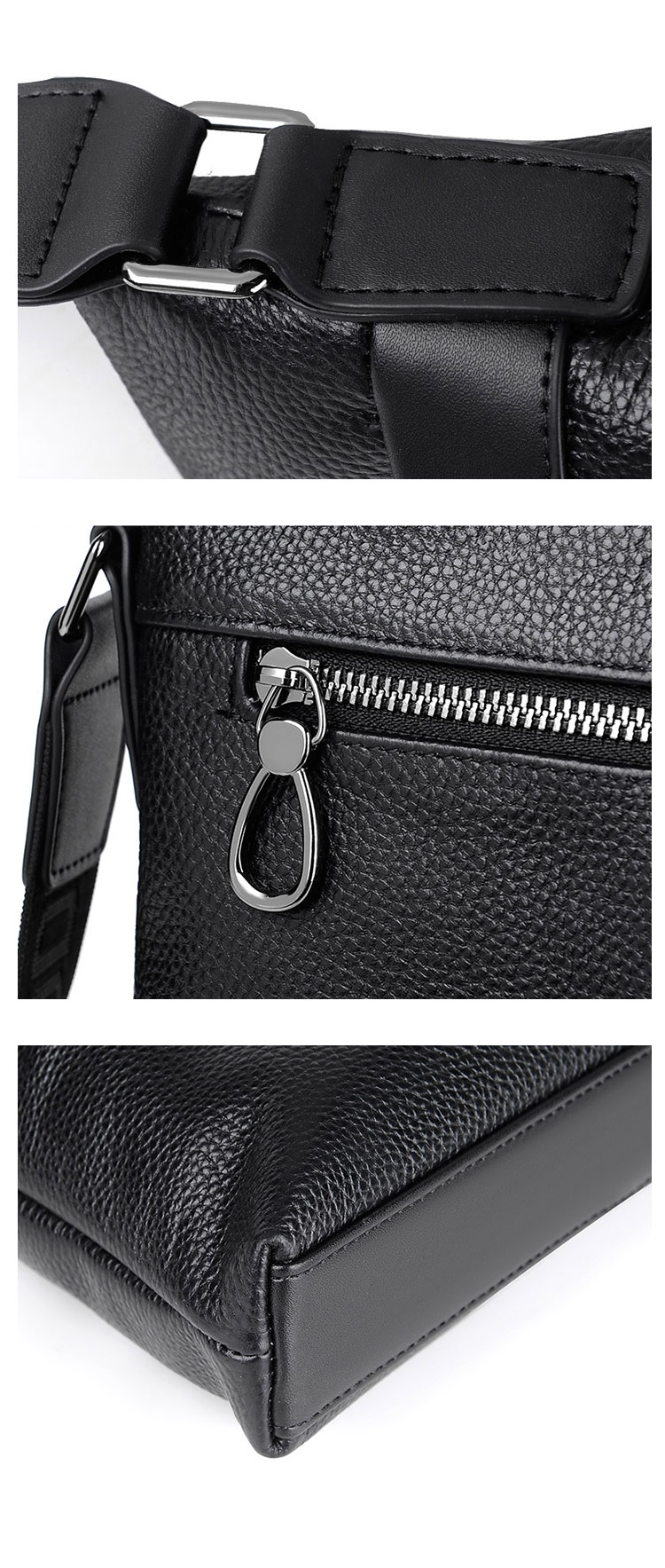 Whatna 2way 天 然 牛革 ワンショルダーバッグ メンズ  斜め掛け ボディバッグ 胸バッグipad 9.7 収納可 縦型 メンズ ビジネス かばん 小さめメッセンジャーバッグ カジュアル フォーマル  通学 通勤 結婚式 肩掛けバッグ 自転車かばん-6